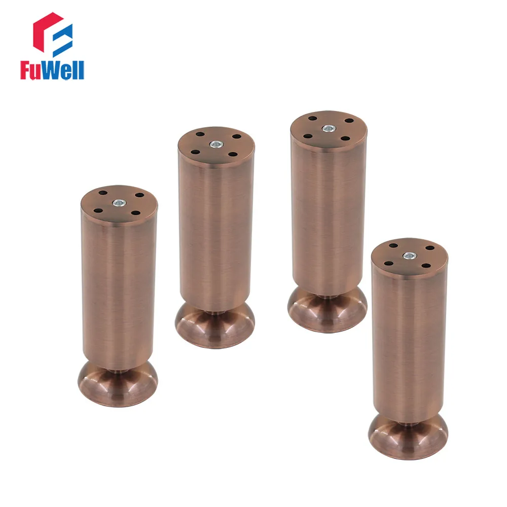 4pcs 150mm Height Adjustable Legs Feet Aluminum Alloy Red