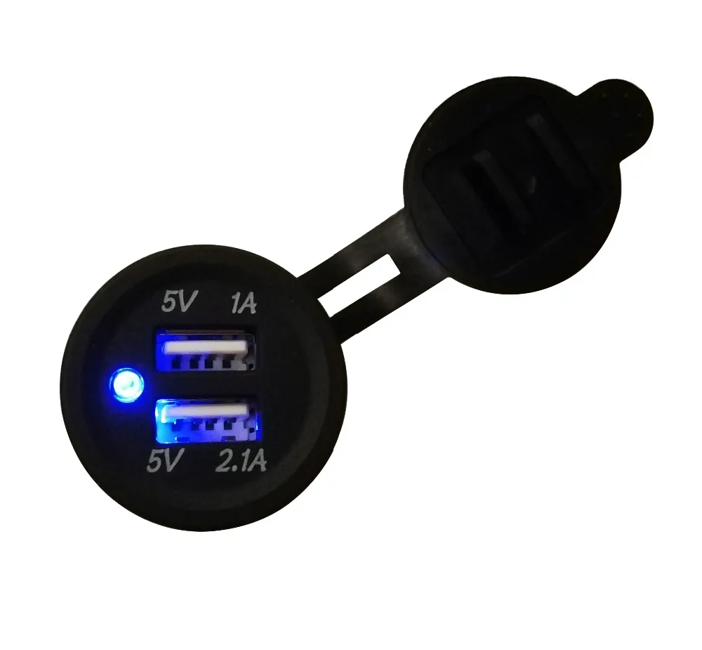 

Marine Grade Car Boat Dual Ports USB Charger Socket 2.1A 1A for Cellphone/Mobile/GPS