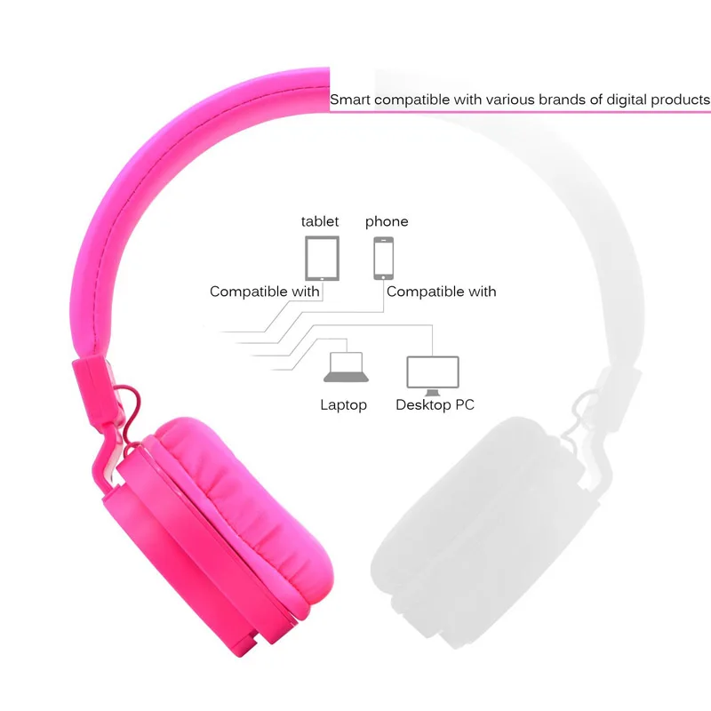 Проводные наушники на ухо с микрофоном Стерео Легкие регулируемые для iPad iPod Android