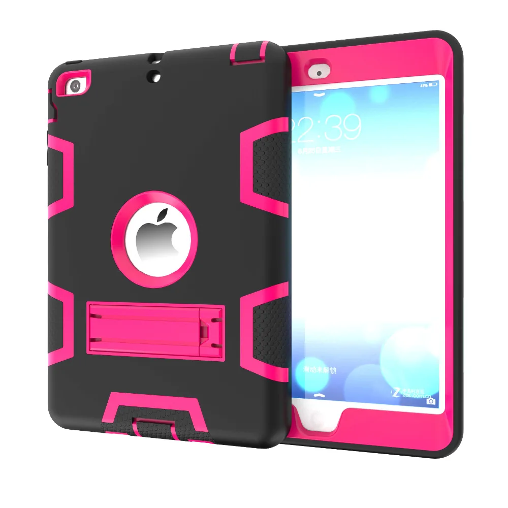 

AXBETY coque For apple iPad Mini 3 Case Full Shockproof Protection Stand Heavy Duty Silicone Hard Cover SFor ipad Mini1 2 3 Case