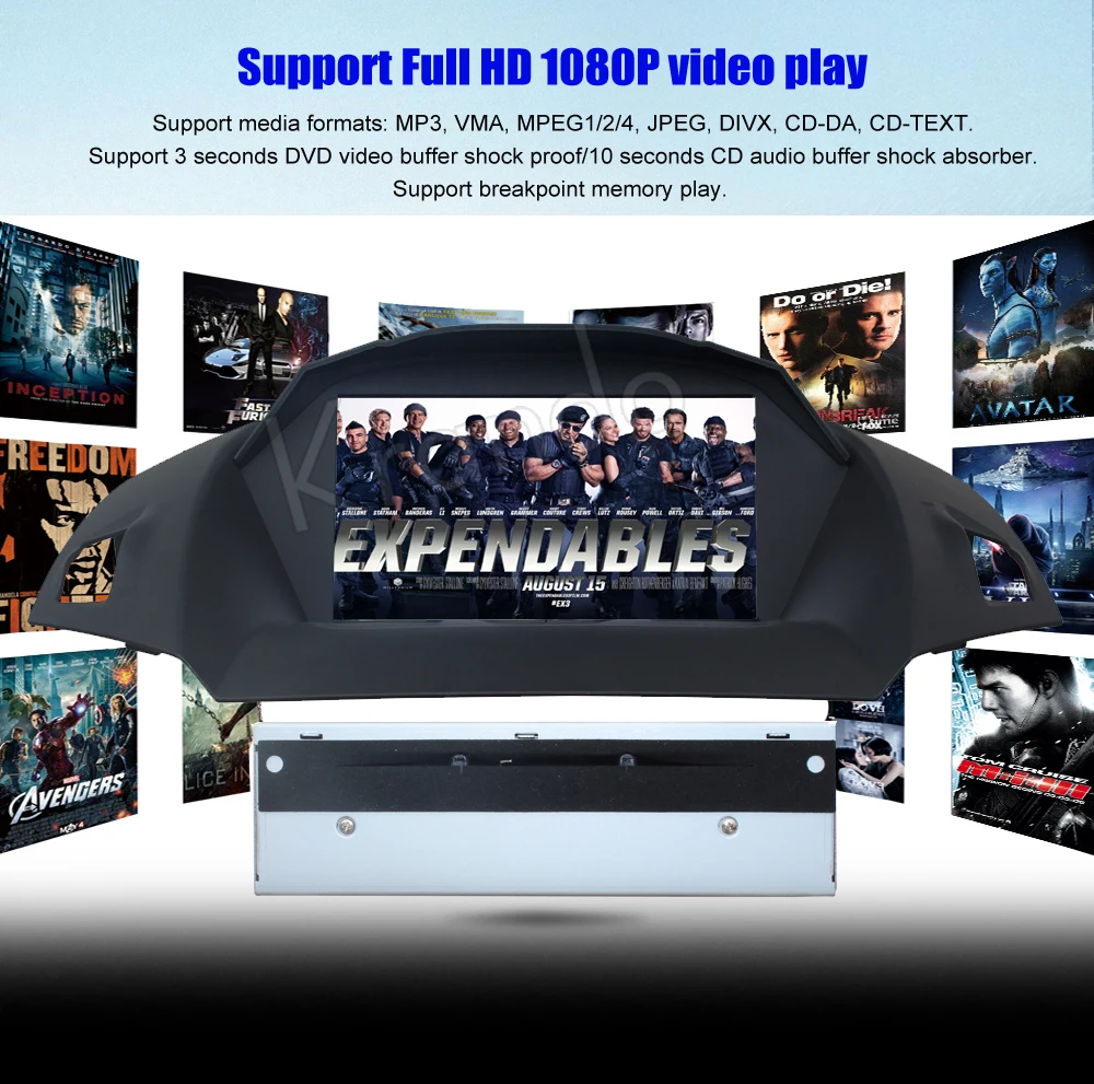 Flash Deal Krando 9" Android 9.0 car dvd player navigation multimedia system for Ford Kuga 2013-2016 audio radio gps WIFI 3G DAB+ 5