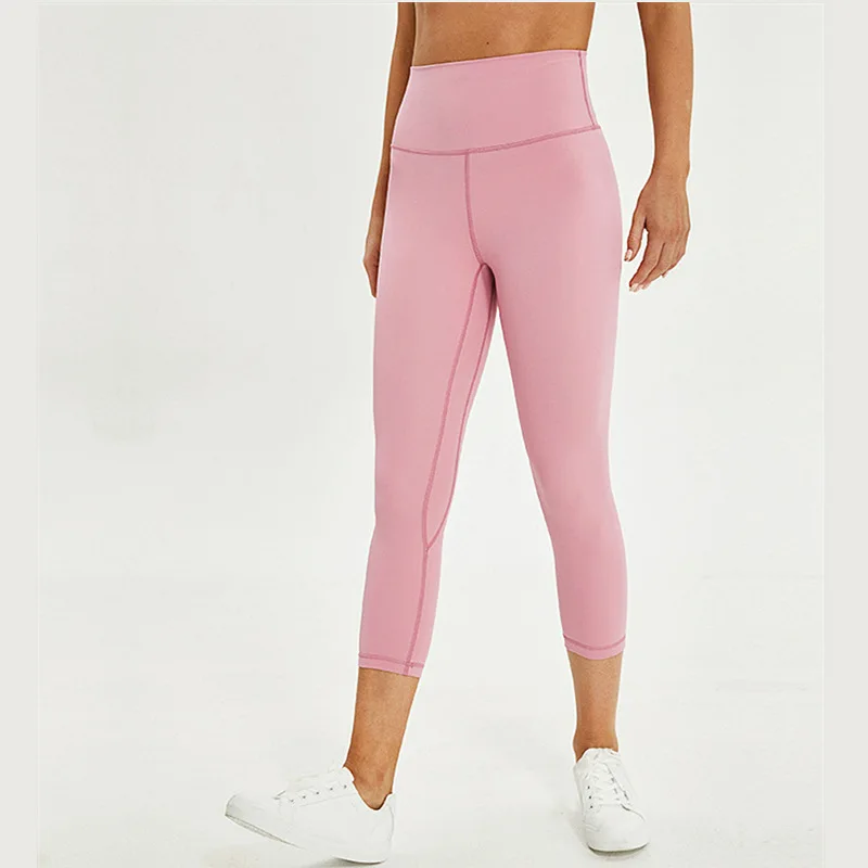 Naked Feel Gym Yoga Capri Leggings Women 7/8 Fitness Crop Tight Pants Soft Nylon Running Capri High Rise Sports Workout Leggins Naked Feel Gym Yoga Capri Leggings Women 7/8 Fitness Crop Tight Pants Soft Nylon Running Capri High Rise Sports Workout Leggins