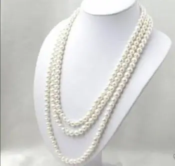 

hot sale *****Beautiful 6-7mm White Freshwater Cultured Pearl Necklace 64"