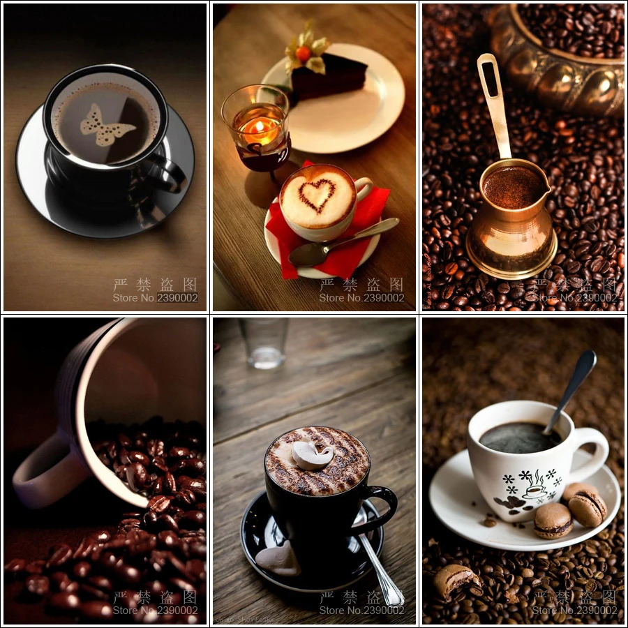 5D Diamond Mosaic Diy Embroidery LOVE Coffee Cup 3d Square Paste Full Cross Stitch Kit Painting | Дом и сад