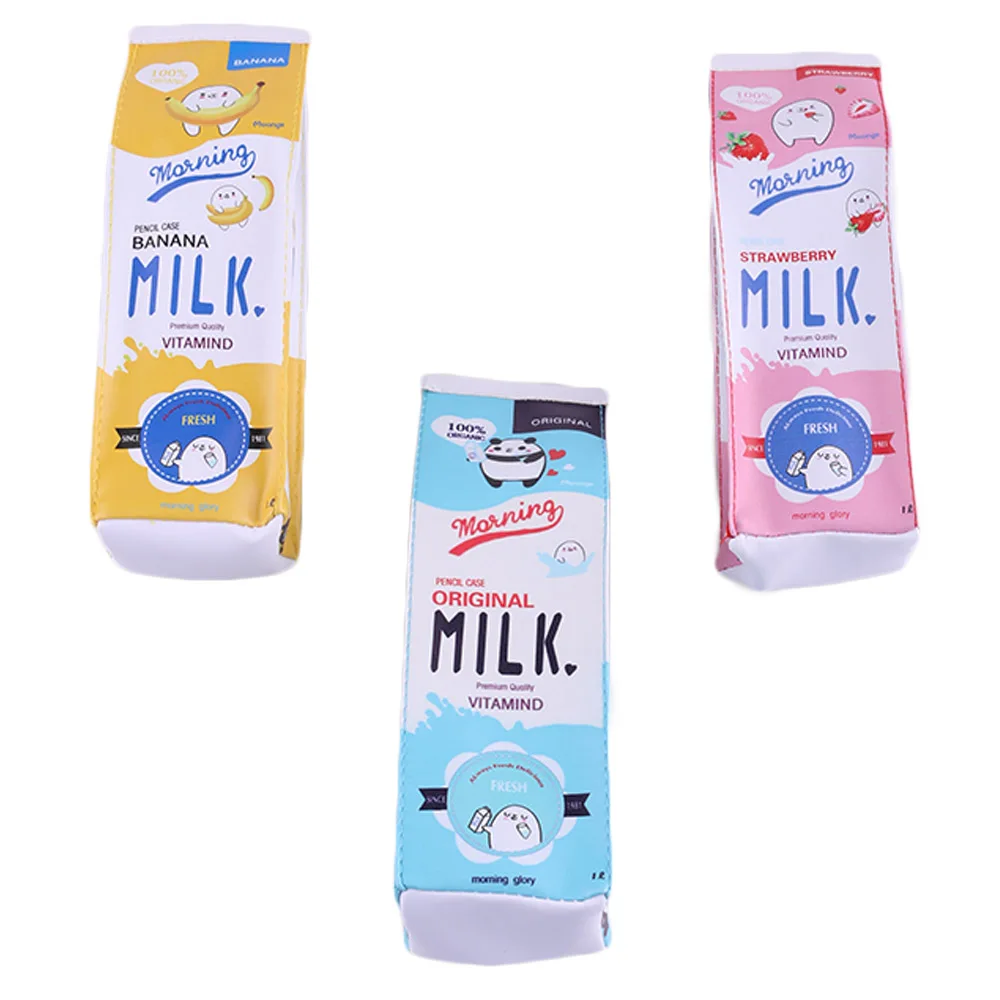 

1PC HOT Cartoon Style Milk Bottle PU Pencil Bag Storage Pouch Purse Pencil Case Crafts School Stationery Office Supplies