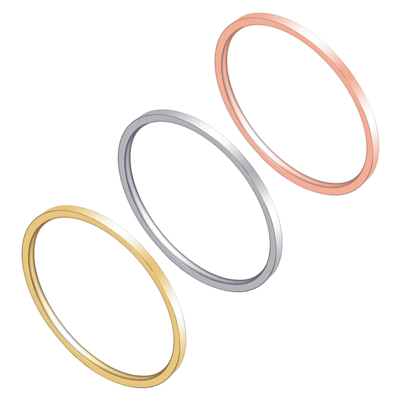 

LASPERAL 1Set/3PCs Rings Simple Fashion Stainless Steel Rings For Women High Quality Rings Jewelry Fit Christmas Gift Decoration