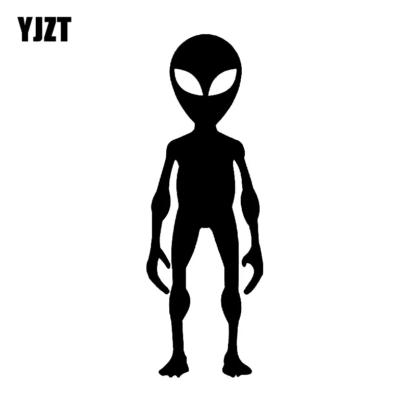 YJZT-4-4CM-12-8CM-Alien-Standing-Vinyl-Decal-Car-Sticker-Black-Silver-C3-0497