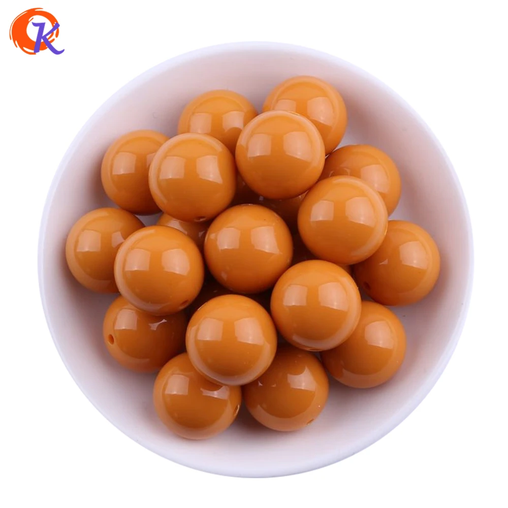 

New Color 20MM 100pcs Winter Color Mustard Chunky Bubblegum Acrylic Solid Beads Colorful Chunky Beads For Jewelry CDWB-517539