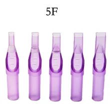 50 шт плоский/Magnum Размер 5 одноразовые фиолетовые короткие татуировки наконечник трубки сопло поставка-5 футов