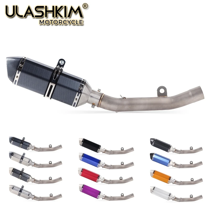

Motorcycle Full System Exhaust Muffler Modified Middle Link Pipe Slip On For kawasaki Z800 2013 2014 2015 2016