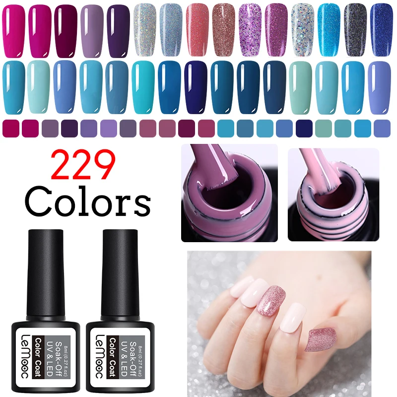 

LEMOOC Gel Nail Polish Hybrid Nails Soak-Off Vernis Semi Permanent UV Top Coat Nail Art All For Manicure Gel Polish Varnish