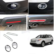 Подходит для Ford Explorer 2011 2012 2013 ABS Хром Передняя и лампа заднего противотуманного фонаря Накладка 4 шт. аксессуары наружные планки
