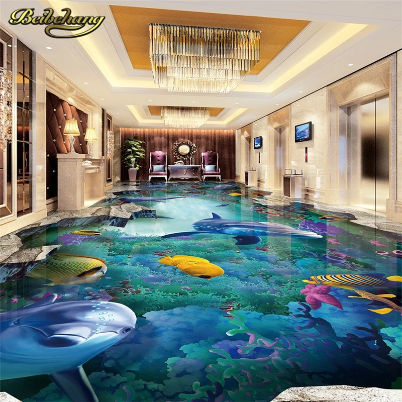 beibehang Custom papel de parede 3D Floor Wall paper Toilets Bathroom Bedroom Sticker Painting Mural wallpaper for walls 3 d