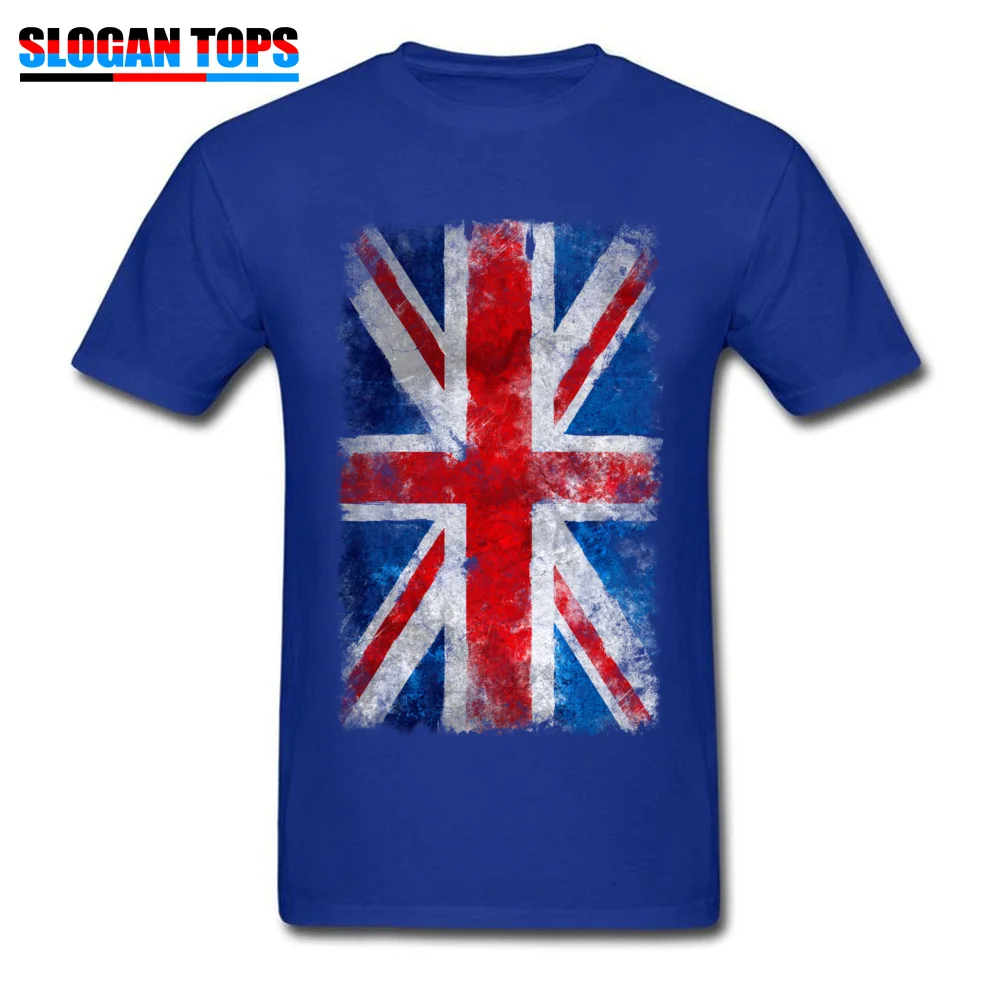 Union Jack Vintage O Neck T-Shirt Summer Tees Short Sleeve New Coming All Cotton Casual Clothing Shirt Funny Men Union Jack Vintage blue