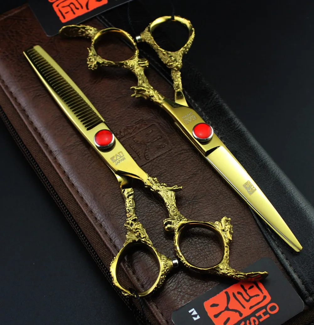 

6.0 inch Purple Dragon Professional Hair scissors set,Cutting & Thinning scissors,dragon handle