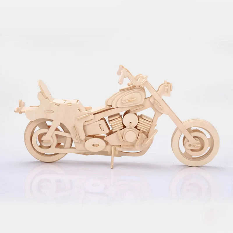 

DIY Puzzle Wooden Toys 3D Stereo Dinosaur Jigsaw Puzzle Model Children Creative Birthday Gift Motorcycle 3D Puzzles