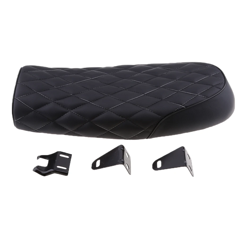 Flat Brat Style Tracker Cafe Racer Seat Saddle For Honda CG125 Durable High Quality & Soft Leatherette Removable mounting