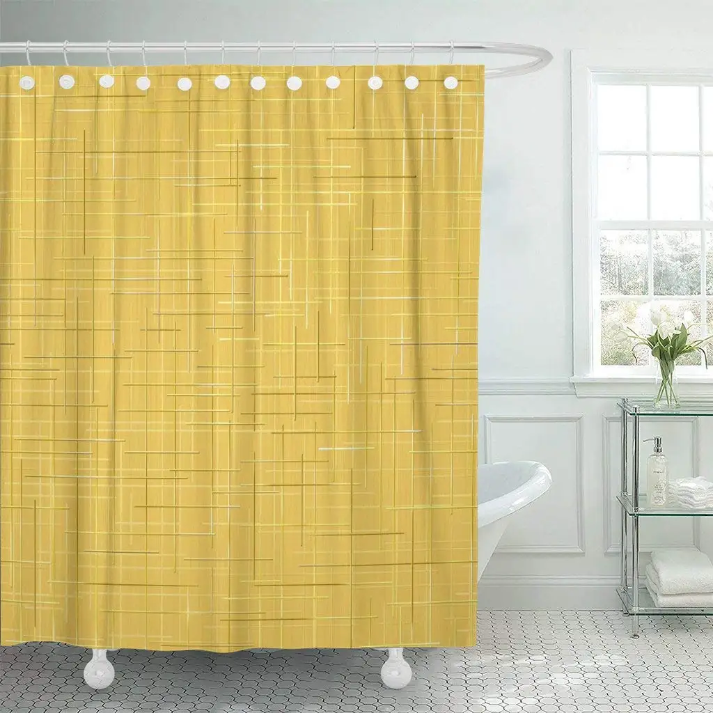 

Shower Curtain with Hooks Beige Abstract Yellow Natural Tan Linen High Resolution Airy Burlap Canvas Colored Bathroom