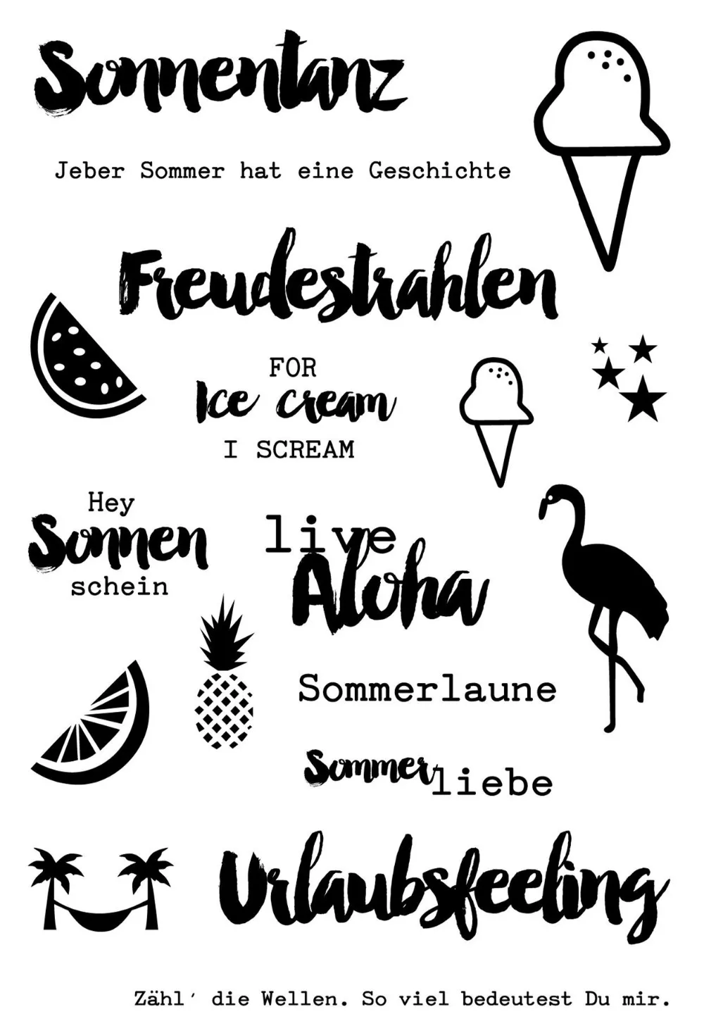 

German word stamp Clear Stamp for Scrapbooking Transparent Silicone Rubber DIY Photo Album Decor R09