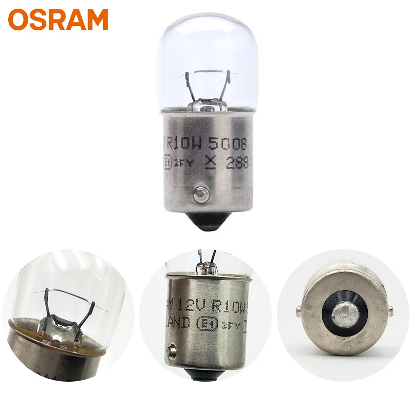 Лампа Ксеноновая OSRAM 12V первоначально R10W 5008 10 Вт Стандартный металлические основания интерьер светильник фонари освещения номерного знака производитель комплексного оборудования для сигнальных ламп,, 10 шт