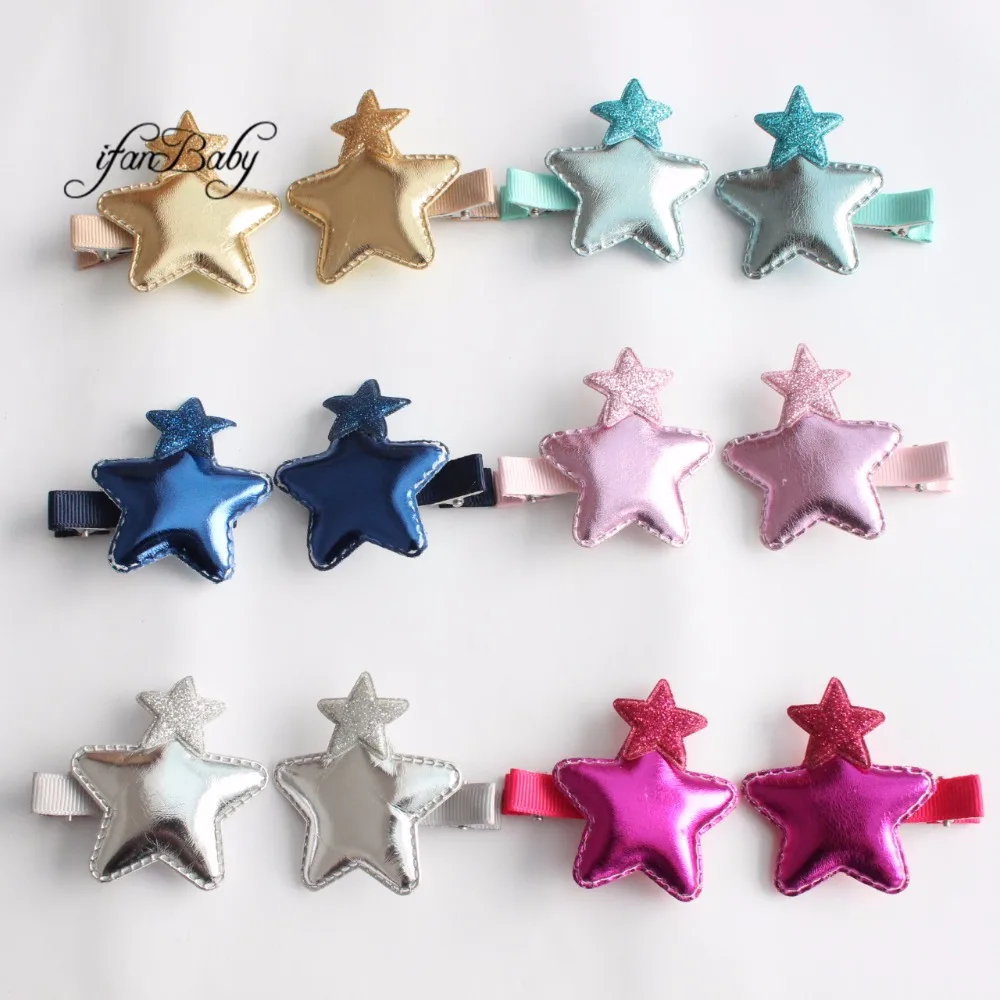 Star hair flower clip girls 8