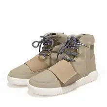 2017 de La Moda Otoño Botas de Plataforma de Los Hombres Zapatos Al Aire Libre hip hop kanye Zapatos Botines Con Cordones Para Botas militares Del Oeste(China (Mainland))