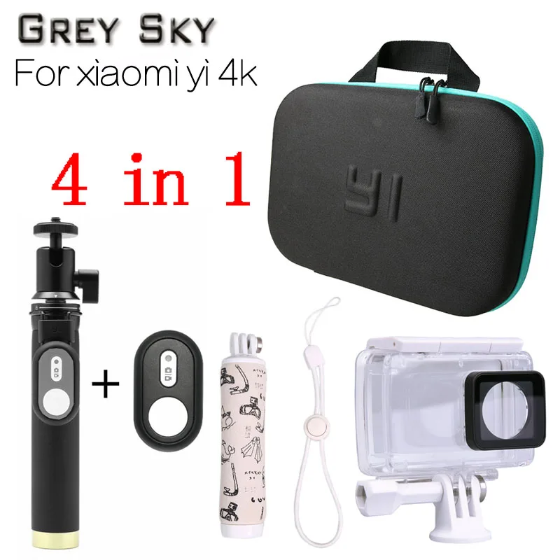 

yi 4k selfie stick + waterproof case + floaty monopod + camera bag case for xiaomi yi 4k camera 2 xiaoyi 4k accessories
