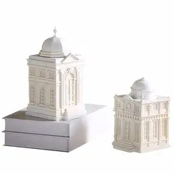 Моделирование Белый замок Коробка для хранения статуя смолы Craftwork Гостиная Исследование личность товары дома украшения подарок L2820
