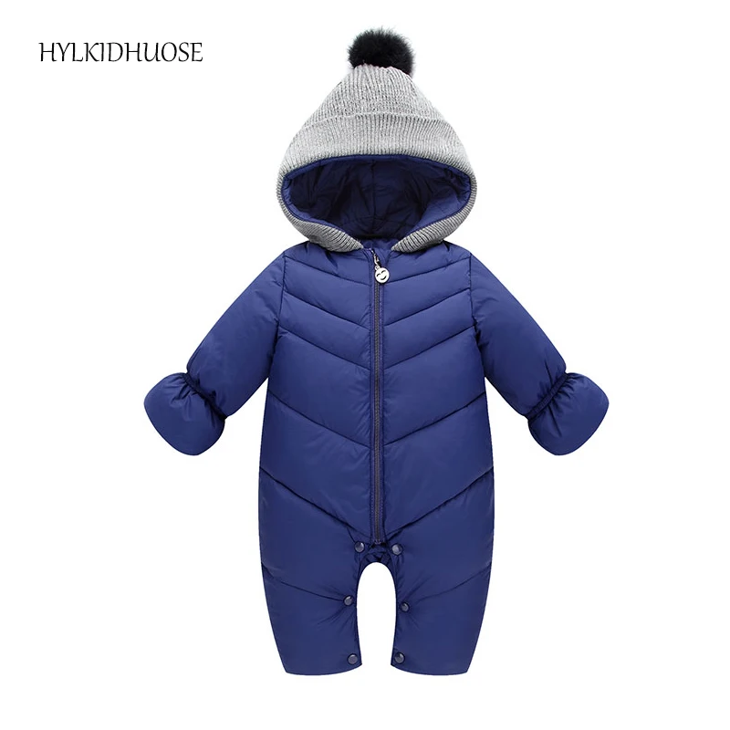 HYLKIDHUOSE 2017 Autumn Winter Baby Girls Boys Rompers Hooded Infant Newborn Cotton Jumpsuits Children Kids Outdoor