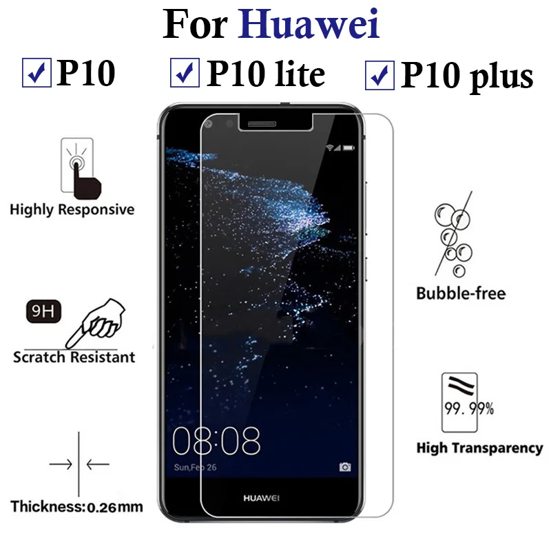 Защитное стекло для huawei p10 lite стекло p 10 plus p10lite p10plus 10 p huawey защитная пленка из закаленного стекла tremp