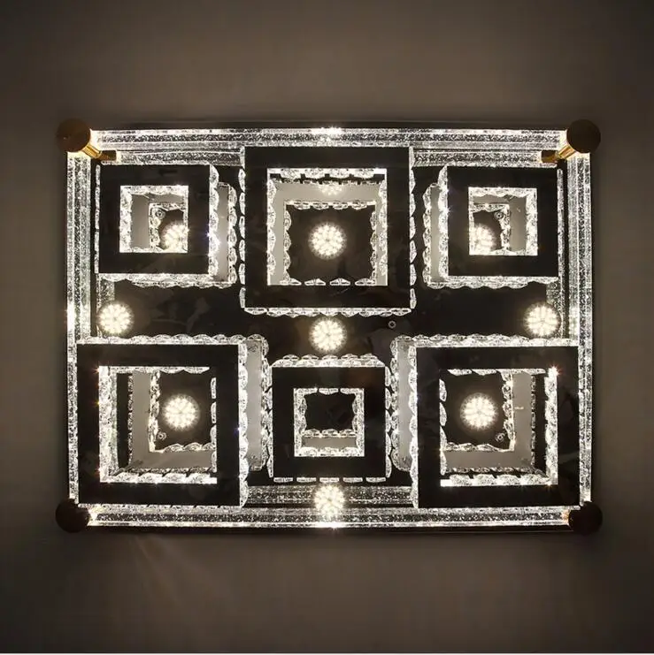 Атмосферные прямоугольный гостиная для резки проволоки с украшением в виде кристаллов потолочный светильник светодиодный потолочный светильник современный интеллигентая(ый) лампы светодиодный светильник светодиодный