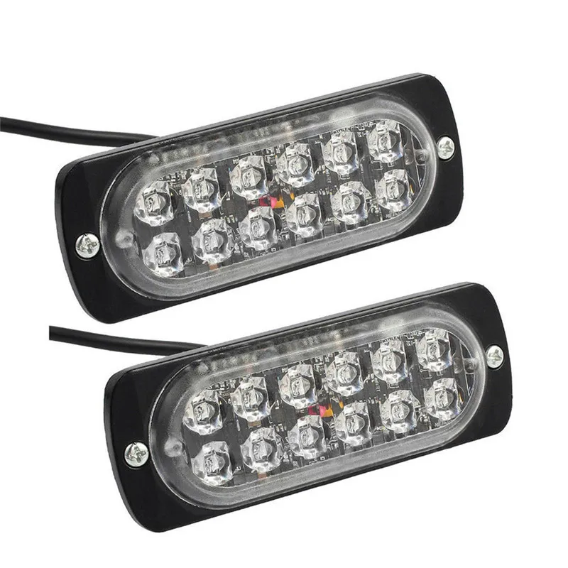 

1pc Car Truck Amber 12LED Emergency Strobe Flashing Warning Police Light Ultra-thin 12V 24V 36W High Power