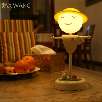 

LED Flexible Twist Rechargeable Battery USB Beside Table Desk Light Novelty Baby Bedroom Vibration Sensor Scarecrow Night Lights