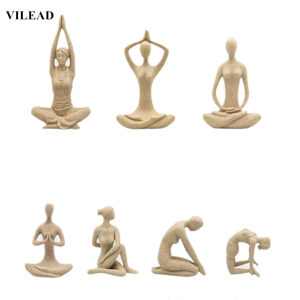 

VILEAD Yoga Miniatures Stone Figurines Creative Europe Souvenirs Vintage Home Decor Home Decoration Accessories Christmas Gift