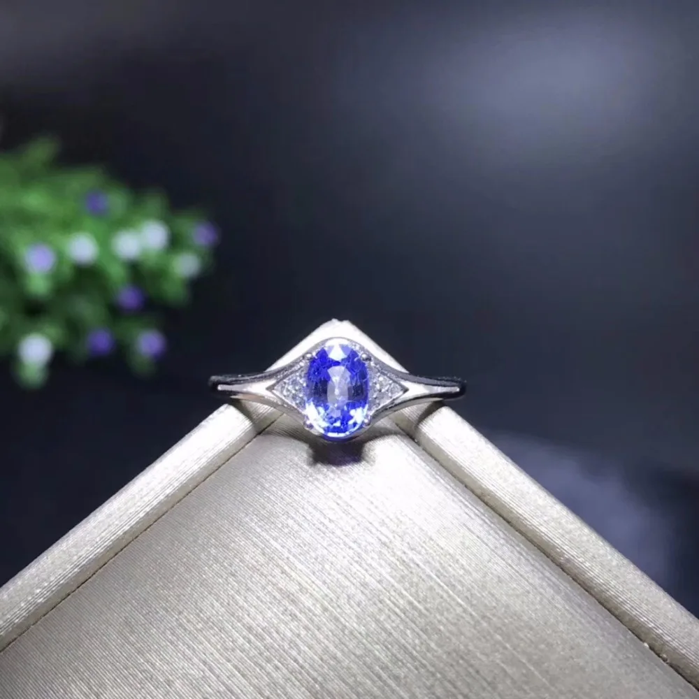 Uloveido Natural Tanzanite Gemstone Ring, 925 Sterling Silver Ring for Women, Blue Stone Anniversary Wedding Ring 28% off FJ262