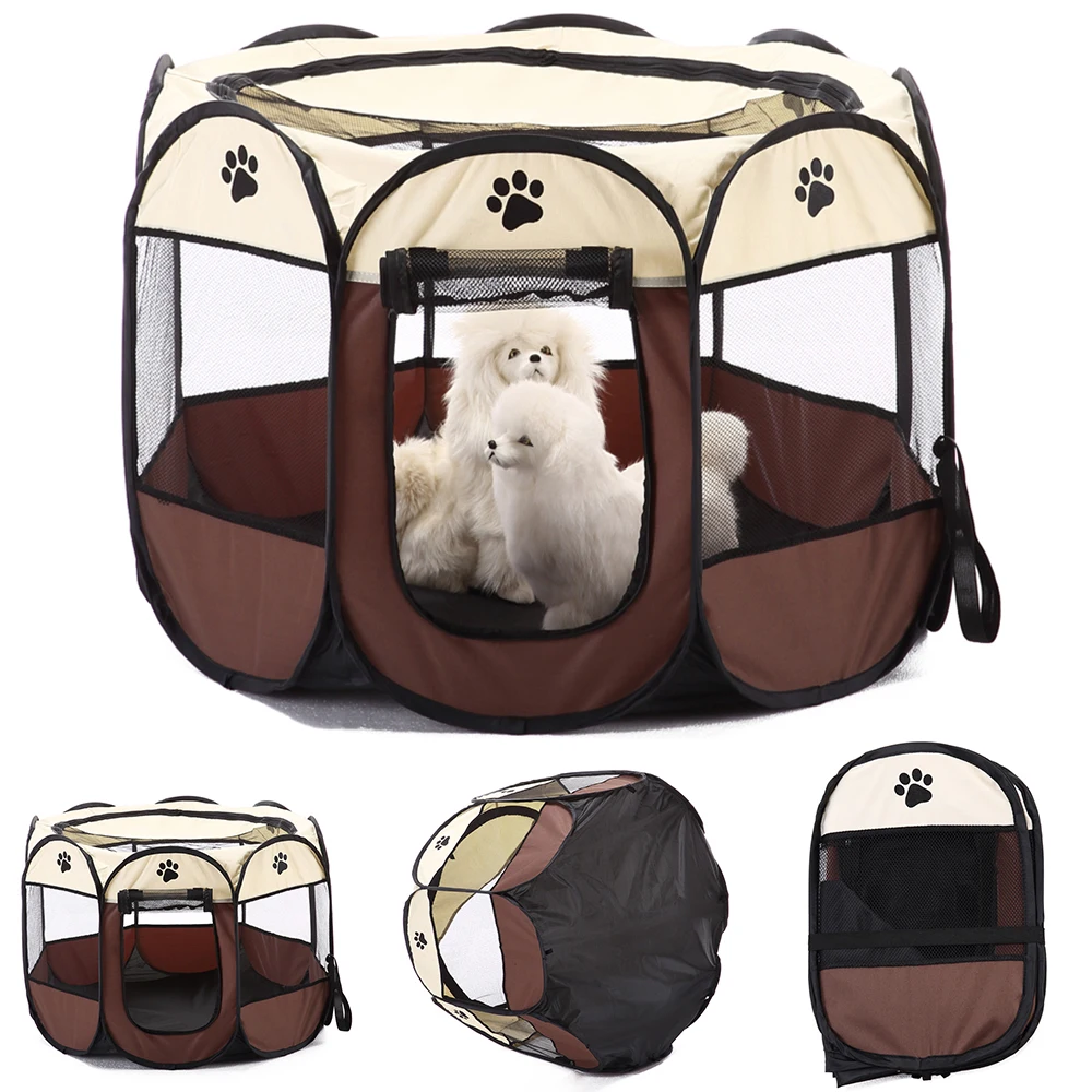 

Pet Tent Dog House Cage Dog Cat Tent Playpen Puppy Kennel Easy Operation Octagonal Fence Outdoor Supplies