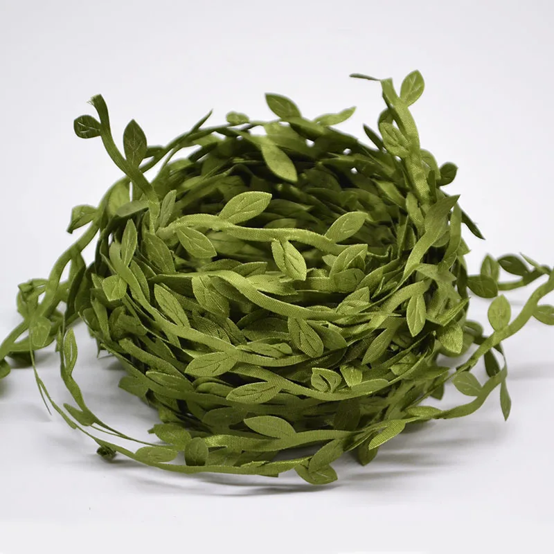 20 метров Шелковый лист искусственные зеленые листья из ротанга DIY венок гирлянда для украшения свадьбы подарок Скрапбукинг Ремесло поддельные цветы