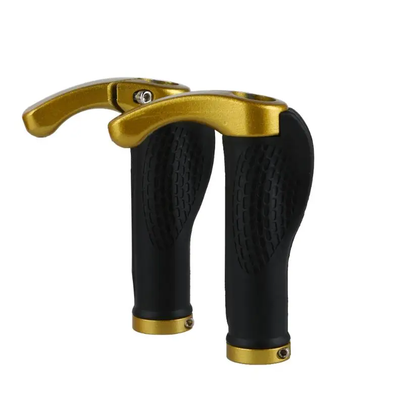 Ergonomic MTB Mountain Bike Handlebar Rubber Cycling Lock-On Ends - Цвет: Цвет: желтый