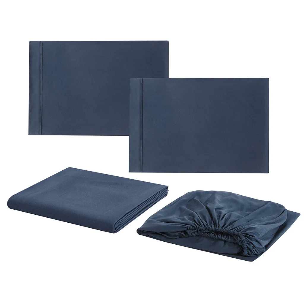 4 шт./компл. простой серии прочный твердый военно-морской флот Постельное белье простыня для кроватных матрасов 2 Подушка Чехол постельные принадлежности комнаты набор гель-лаков полный Размеры