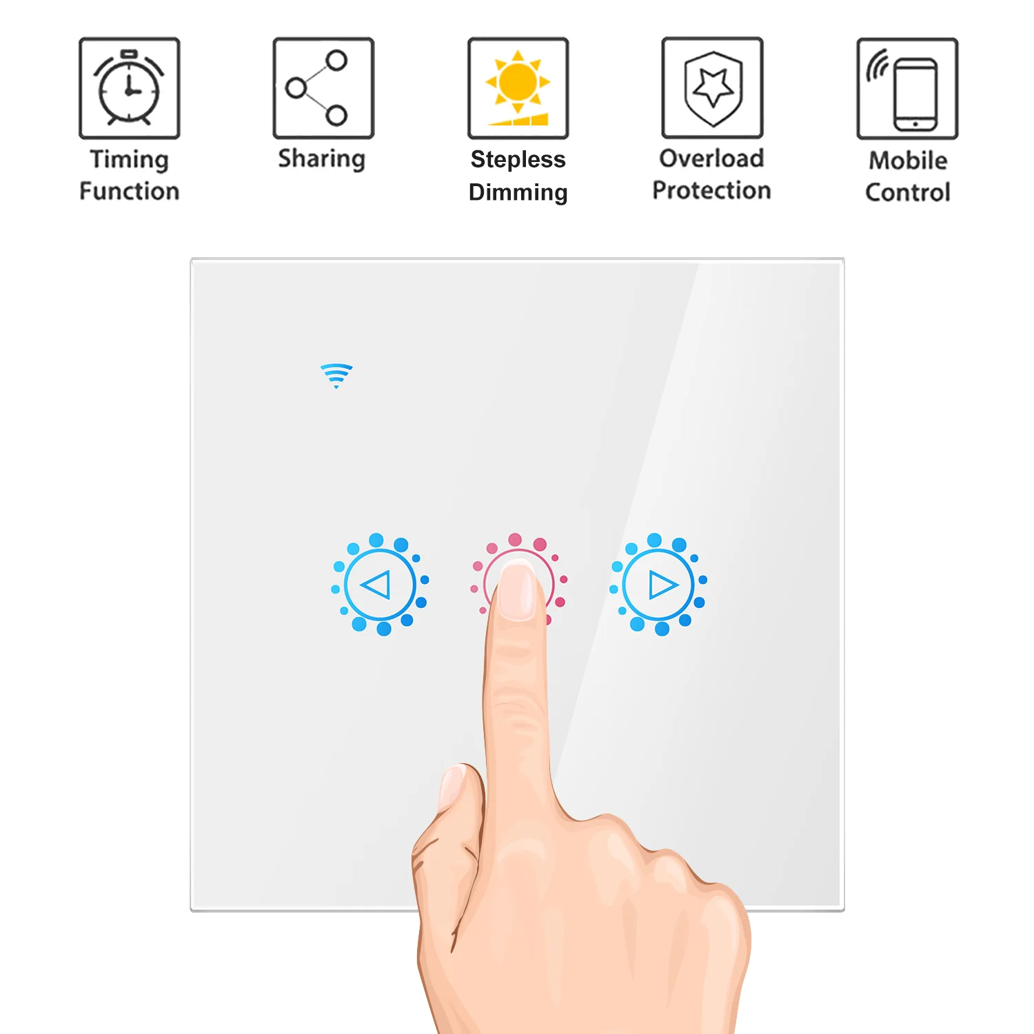 Wi Fi Smart Wall Touch диммер, переключатель ЕС стандартный приложение дистанционное управление работает с Amazon Alexa и Google дома