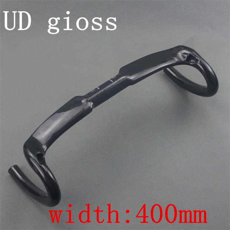 UD gloss 400mm Руль, углеродный руль для велосипеда изгиб руль из углеродного волокна, шоссейный велосипед, рулем типа «бараньи рога» велосипед Запчасти труба из углеродистого волокна 3 K/UDMatte/блеск для губ 400/420/440 мм - Цвет: UD gloss 400mm