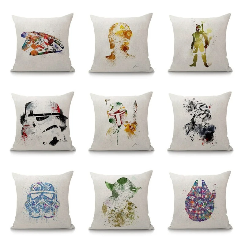 

Star Wars Symbol Colorful Geometric Pattern Decorative Cushion Cover Sofa Throw Pillow Case 45x45 Room Decoration
