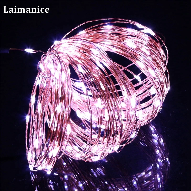 

Copper Wire String Lights 165ft/50M 500 Mini invisible LED Starry Fairy Light for Holiday Wedding Party Garden decor with power