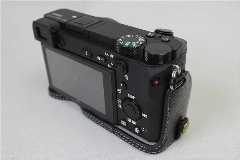 Из натуральной кожи половина мешок Камера нижний чехол для sony A6500 Камера нижнее отверстие