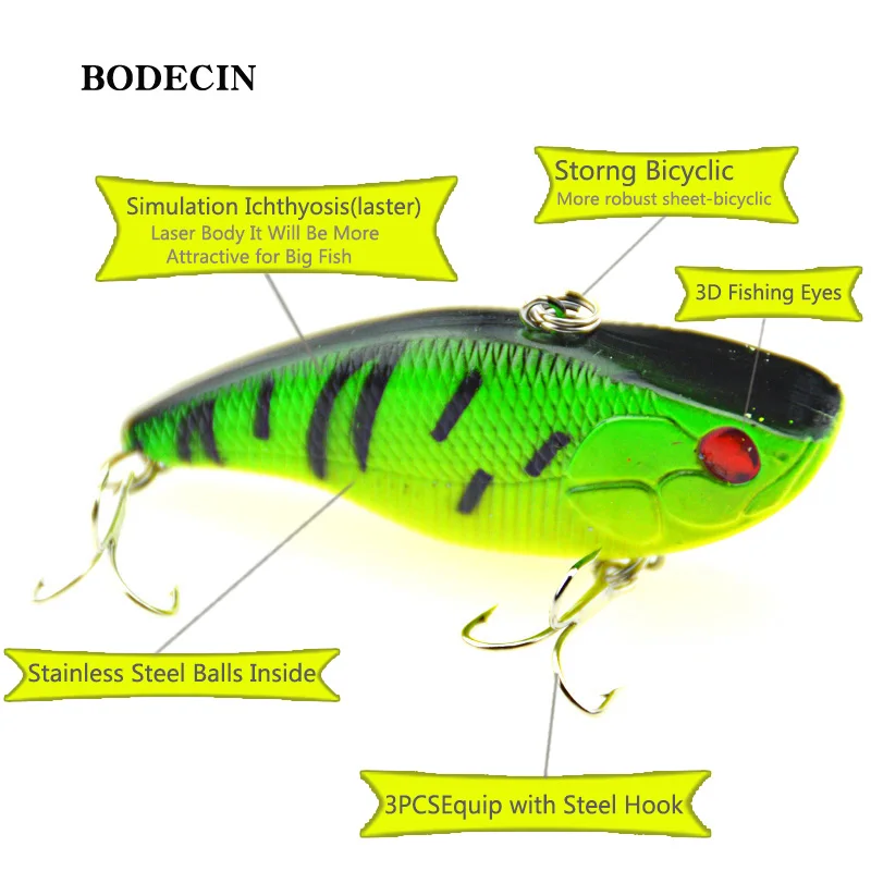 Hard Fishing Lures Wobbler 4PCS 7.5cm 18g 6# Hooks VIB For Peche Artificial Baits Tackles Bait For Pike Fish Supplies Jerkbait (5)