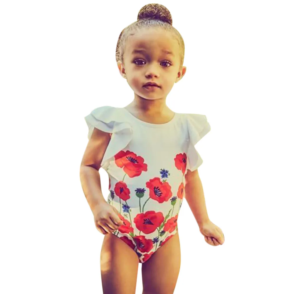 

MUQGEW Baby Girls Swimwear Toddler Kids Flower Bikini Swimwear 2019 Summer One-Piece Swimsuit Bathing Suit Beachwear Costumes