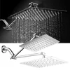 Free Shipping Square Stainless Steel Rainfall Shower head Brass Adjustable Height shower holder extension 360 Degree Rotation ► Photo 2/6