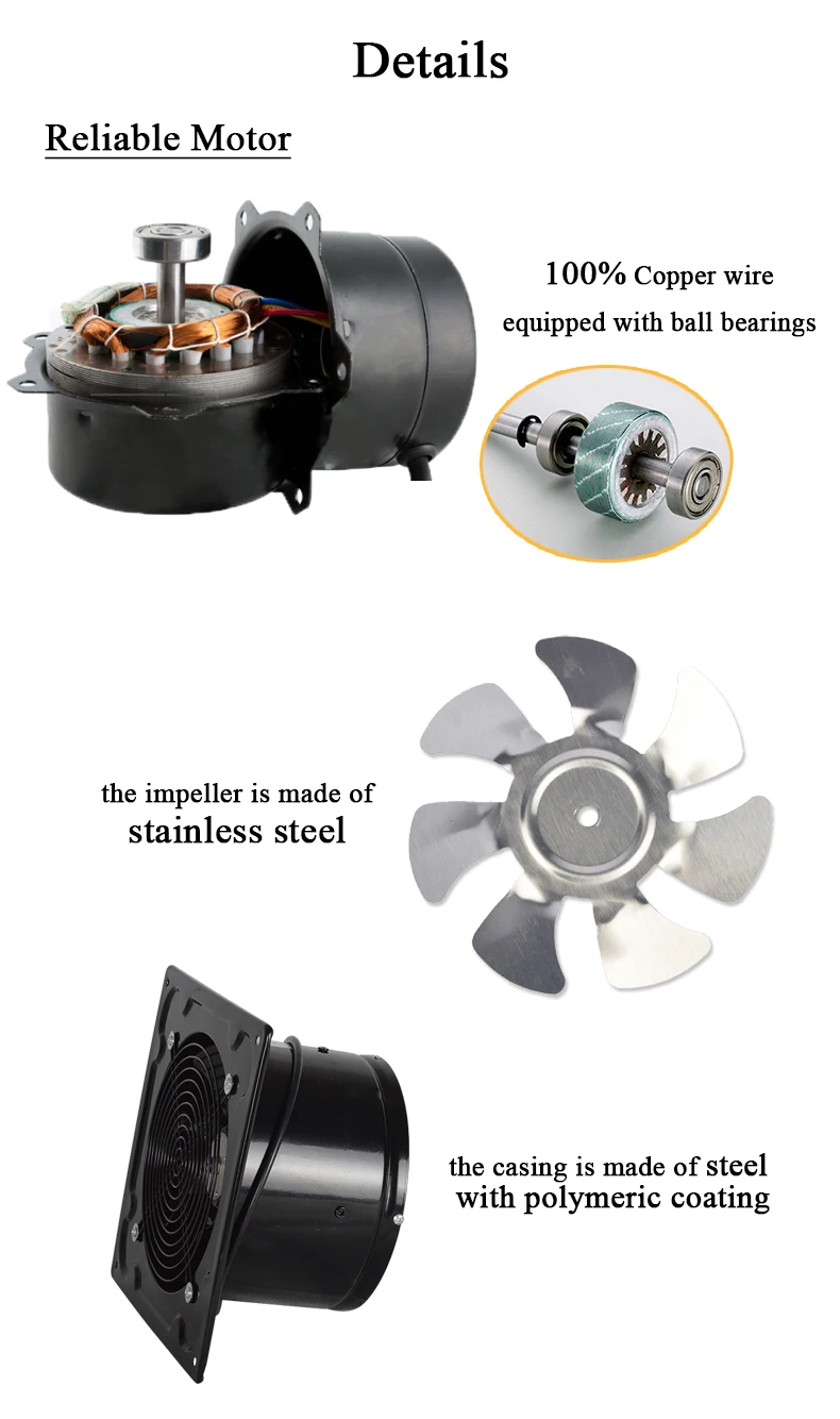 Дюймов 6 дюймов осевой настенный вентилятор высокой скорости вентилятор для кухни металлический вытяжной вентилятор вентиляционный