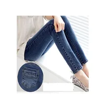 Женская зима теплая сгущает тощий jeansPant дамская высокая талия плюс бархат джинсовые брюки Женские длинные брюки Бесплатная доставка