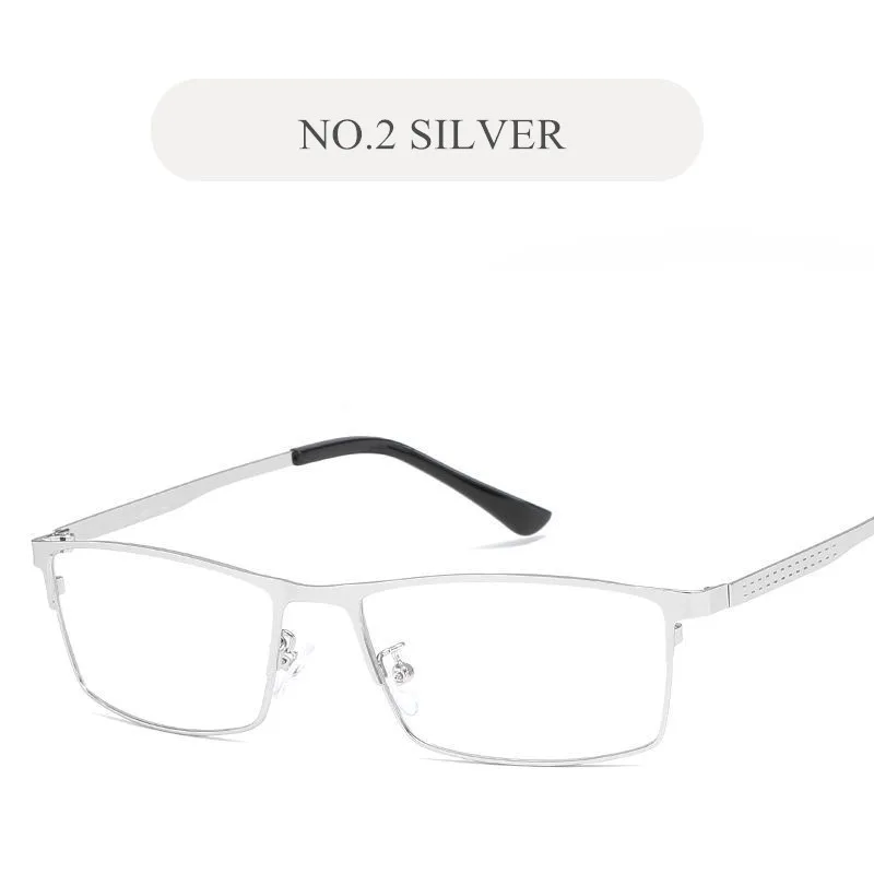YOOSKE бизнес стекло es рамка для мужчин синий светильник очки компьютерные игровые очки для глаз es мужские s синий светильник фильтр очки - Цвет оправы: NO2 Silver